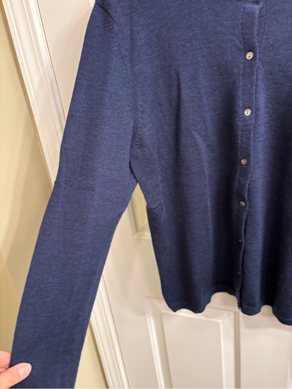 TALL Navy Button-Up Wool Blend Cardigan Sweater XL Tall - Picture 4 of 11